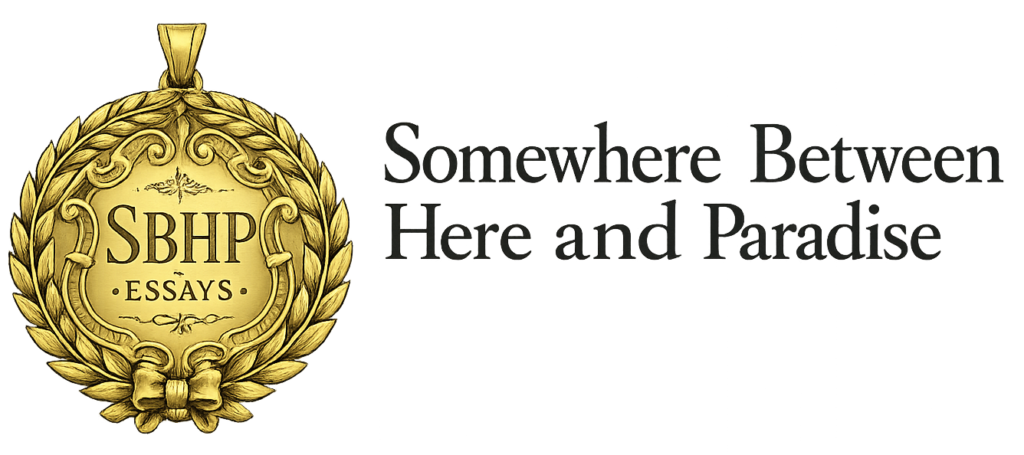 Gold SBHPC Essays medallion with title text